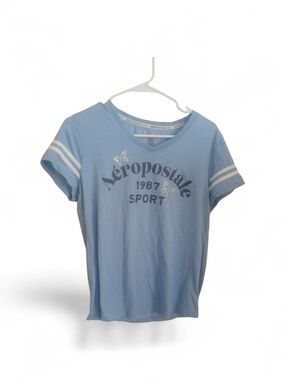 Aéropostale Light Blue 1987 Sport V-Neck Tee